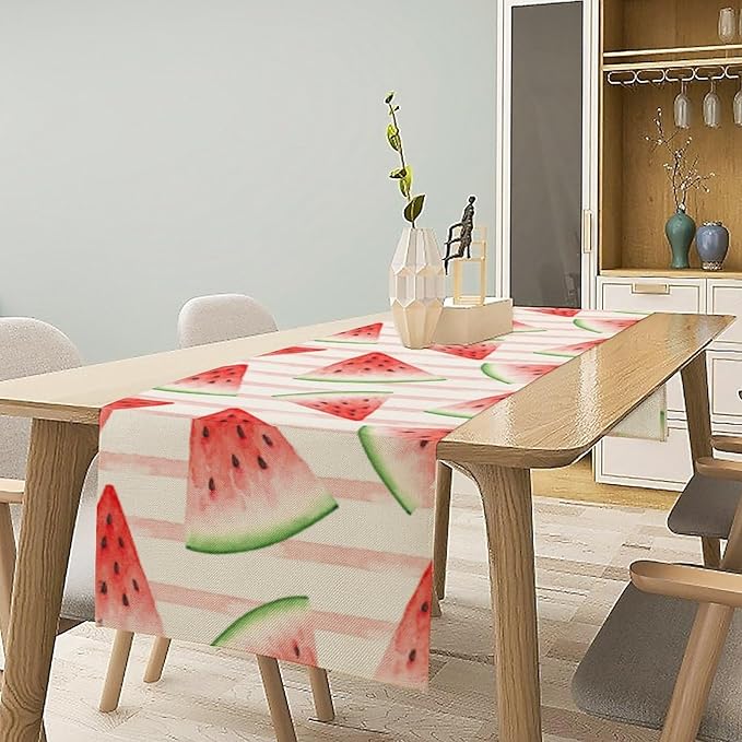 Watermelon Table Runner,Summer Fruit Tropical Birthday Party Decoration Dining Room Home Kitchen Table Decor 13 x 120Inch
