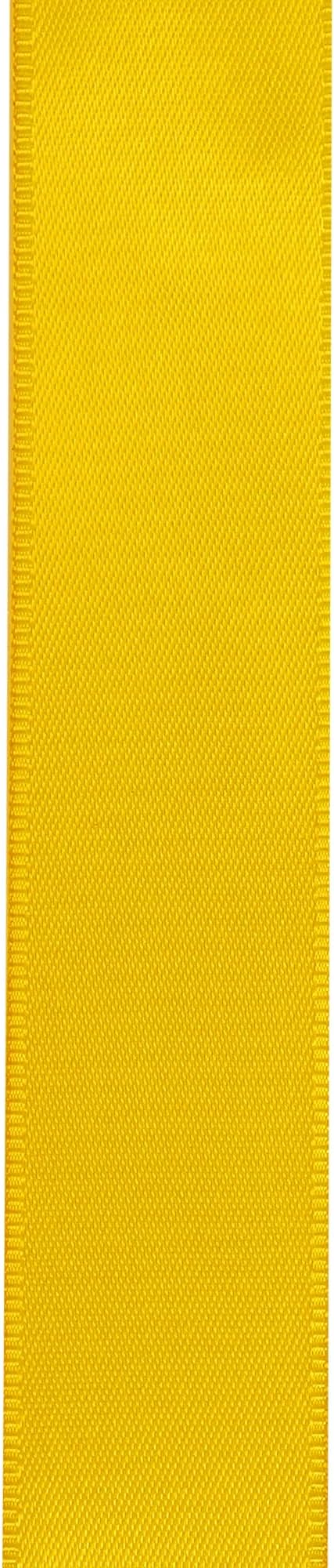 LIUYAXI Yellow Satin Ribbon, Double Faced 5/8" X Continuous 25 Yards Ribbons Perfect for Gift Wrapping Bows Bouquet Wedding Craft and More