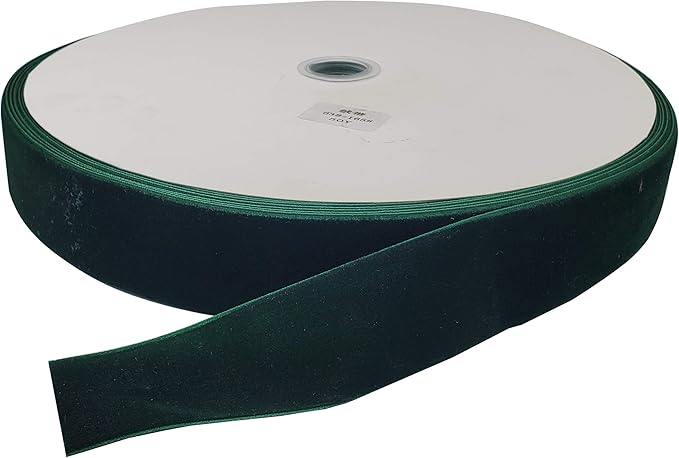 10 Yards Velvet Ribbon Spool(Dark Green, 1 1/2")