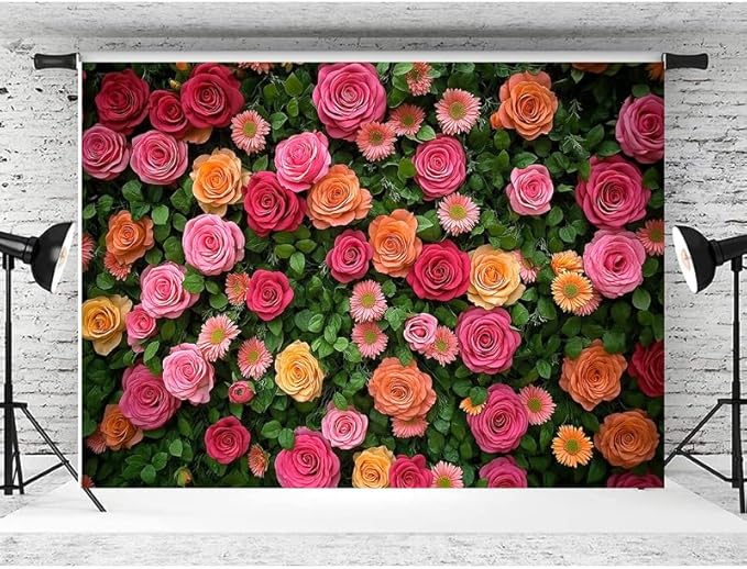 Floral Backdrop for Photography Mother's Day Backdrop Wedding Backdrops Spring Flower Photography Backdrop Backdrops for Photographers Studio Props 8X6FT 049
