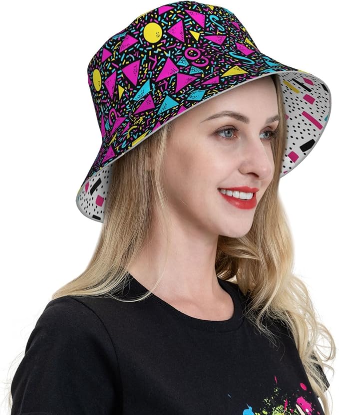 Bucket Hat Double-Side-Wear Reversible Sun Hat Beach Travel Hiking for Women Men