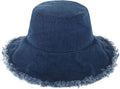 CHOK.LIDS Frayed Bucket Hats for Women Men Unisex Trendy Washed Cotton Floppy Wide Brim Boonie Outdoor Summer Beach Headwear