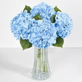 8 Pcs Blue Hydrangea Artificial Flowers, Latex Real Touch Hydrangea Flowers, 19.6'' Full Faux Hydrangea Flowers Fake Flowers for Home Decor Party Wedding Centerpiece Bouquet Floral Arrangements