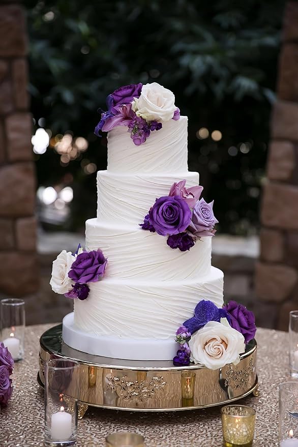 20pcs Purple Roses Artificial Flowers Fake Roses Real Looking Silk Flowers Bulk Big Faux Roses with Stems for Wedding Centerpieces Table Home Party Decor Bridal Floral Arrangements (Purple)