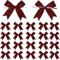 50 Counts Burgundy Red Twist Tie Bows 3.1" Pre-Tied Satin Ribbon Bow Decor Mini Twist Tie Bows for Gift Wrapping Treat Bags Cake Bridal Baby Shower Birthday Party Favors Wedding Decorations