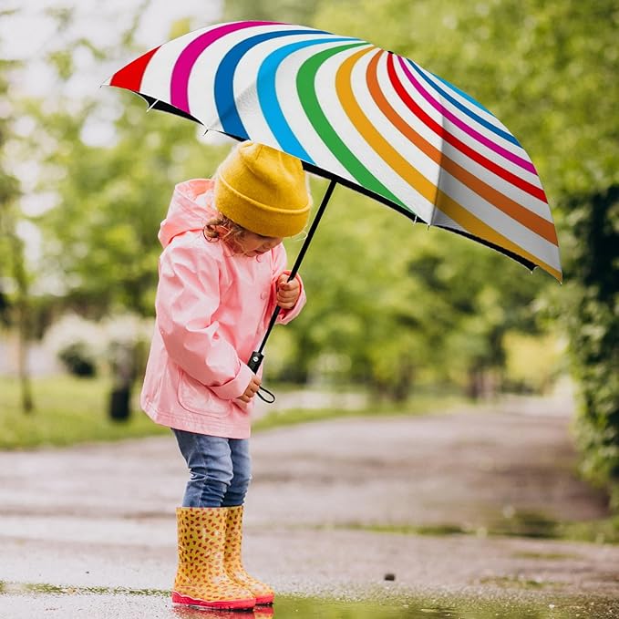 Small Compact Travel Automatic Folding Umbrella for Women, Portable Lightweight, Rain, Wind, UV Sun Shade
