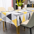 Rectangle Table Cloth,100% Waterproof Tablecloth Oil Proof Spill Proof Vinyl Table Cloth, Wipe Clean Plastic Table Cover for Dining, Camping, Indoor and Outdoor 54" x 78",Triangle