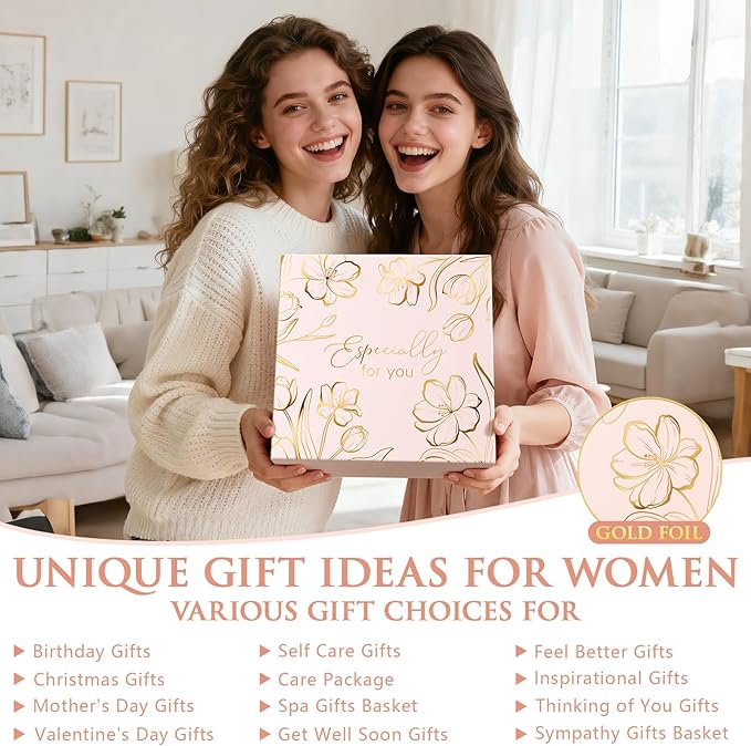 Birthday Gifts for Women Self Care Package Get Well Soon Gift Baskets, Thinking of You Inspirational Sympathy Spa Gift Baskets for Women, Unique Christmas Gifts Set for Best Friend Mom Sister Wife Her