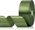 Olive Green Satin Ribbon 1-1/2 Inch 60 Yards, Solid Polyester Fabric Ribbon for Crafts, Gift Wrapping, Birthday, Flower Bouquet, Wedding, Christmas, Halloween, Easter