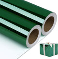 NESCCI Dark Green Metallic Wrapping Paper, Solid Color Paper-2 Roll,17 Inches X 32.8 Feet Per Roll,Gift Wrapping Paper,Perfect for Wedding,Valentine's Day, Birthday,Baby Shower,DIY Bouquet