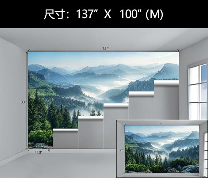 WFBHUA-Misty Pine Forest Wallpaper Peel and Stick Foggy Mountain Scenery Self Adhesive Wall Mural for Living Room 137"x100"