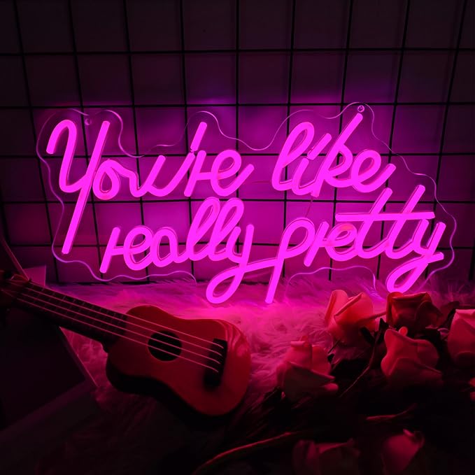 Your Like Really Pretty Neon Sign Bedroom Decor Birthday Gifts for Women Room Decor for Teen Girls Wedding Party Pink Neon Name Sign Christmas Gifts