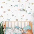 YouRfocus Dinosaur Wall Decals, Animal Boys Bedroom Wall Stickers 96 Decals, Removable Decor Peel and Stick Nursery Kids Room Playroom Vinyl Murals DIY Decorations (12 Sheets)