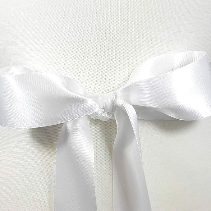 Humphrey's Craft 1-1/2 Inch Double Faced Satin Ribbon - Continuous 50 Yards, White Thick Satin Ribbon for Crafts, Gift Wrapping, Decoration Christmas Tree, Bridal Bouquet,Wedding,DIY Bows,Sewing Hat.