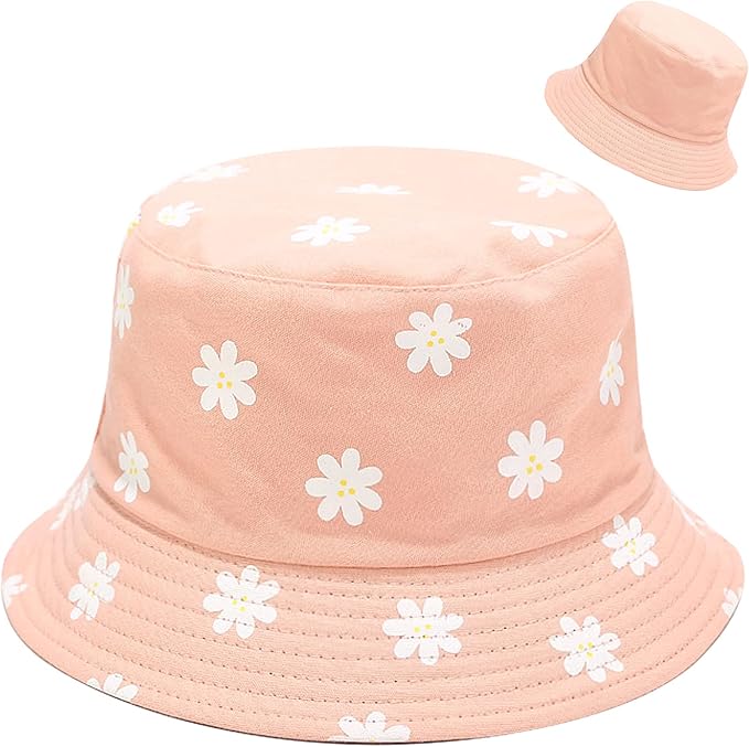 XYIYI Cute Bucket Hat Beach Fisherman Hats for Women, Reversible Double-Side-Wear