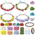 INFUNLY 30 Set DIY Artificial Flower Wreath 6-Color Rose Wedding Crowns Making Kit Berries Branches Hanging Floral Wreath for Front Door Make Your Own Flower Headbands Bracelets Kit for Women Girl