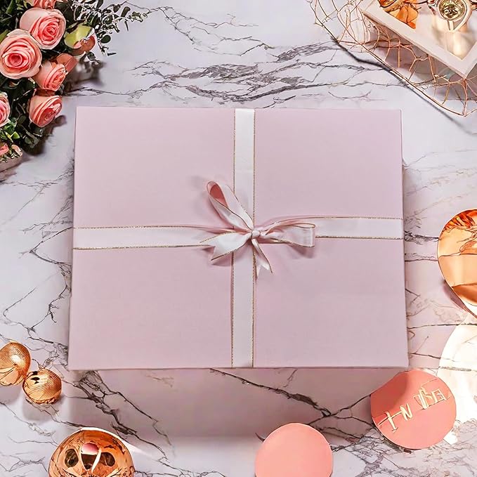 YINUOYOUJIA 3 Pack Large Pink Gift Box 16.5x13x5.5 inches,Pink Boxes with lids for Presents,Birthday,Valentine's Day,Mother's Day,Christmas,Anniversary.