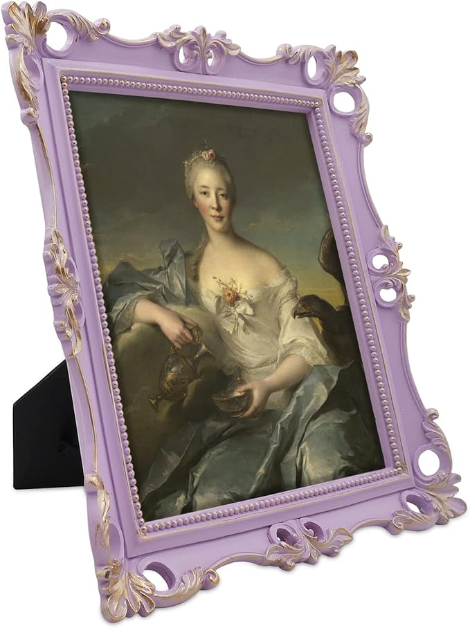 SIMON'S SHOP 8x10 Picture Frame for Wall and Table-top, Vintage Picture Frames 8x10, Rococo Style Lilac Photo Display Vertical or Horizontal