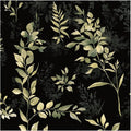 Peel and Stick Wallpaper Boho Leaf Removable Wallpaper Black Textured Renter Friendly for Bathroom Botanical Floral Self Adhesive Contact Paper for Cabinet Countertop 17.5 x 118 in