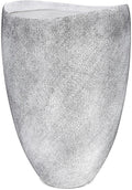 Tall Grey Stone Vase-Premium Ceramic-Rustic Concrete Effect-Organic Shaped Large Floor Standing Flower Container-Fade-Resistant Durable Pottery-Natural Speckled Finish-Home Decor [8.5'' W x 13'' H]