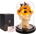 Christmas Sunflower Gifts for Mom-Preserved Artificial Rose Flower Gifts for Women Friends Sister Sunflower Gifts for Her,Light Up Rose in A Glass Dome-Thankgiving Xmas Birthday Valentines Anniversary