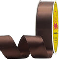 Double Face Brown Satin Ribbon 7/8 inch X 25 Yards Polyester Brown Ribbon for Gift Wrapping Very Suitable for Weddings Party Invitation Decorations and More
