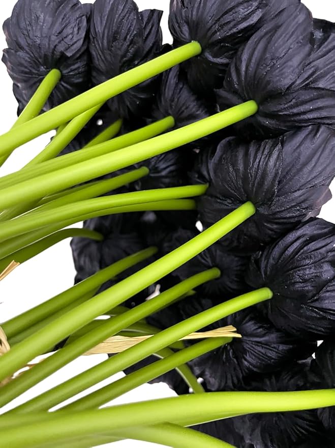 14Pcs Real Touch Anemone Poppy Bouquet for Artificial Flower Decor Kitchen Table Centerpiece Vase Home Greenery Wedding Holding Flowers Backdrop Arch Wall (Black)