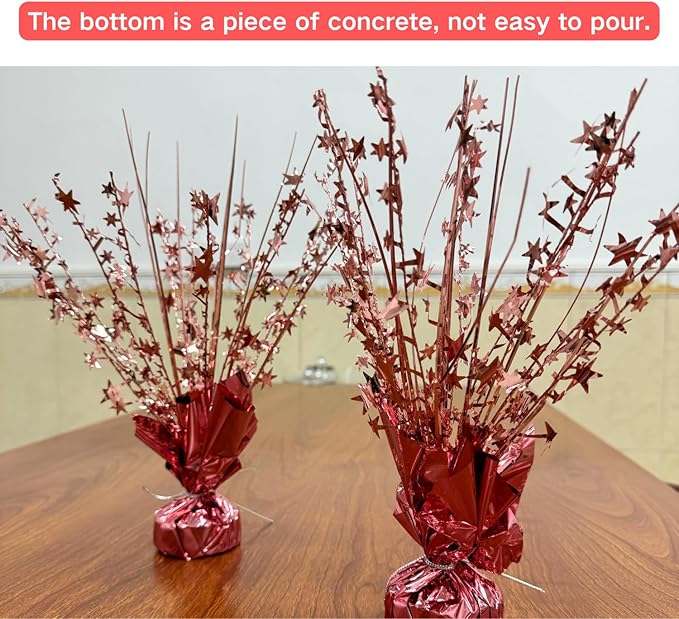 ALISSAR 4-Pack Glitter Rose Gold Star Centerpieces-Table Decorations for Home Decor Birthday Wedding Anniversary Decor (Rose Gold)