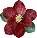 Artificial Magnolia Flowers with Glitter, Foldable Christmas Tree Decor, for Vase Arrangements, Gold