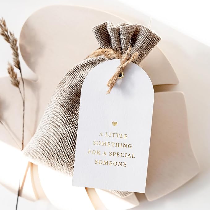 50 Heart Thank You Gift Tags with String Attached, Small Thank You for Celebrating with Us Gift Bag Tags for Presents and Personalized Party Favors - Baby Shower, Wedding, Bridal Shower, Birthday