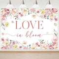 Sensfun Love in Bloom Bridal Shower Decorations Backdrop Rose Pink Wildflower Wedding Shower Background Boho Floral Engagement Banner Wedding Bachelorette Party Decorations Supplies 8x6ft