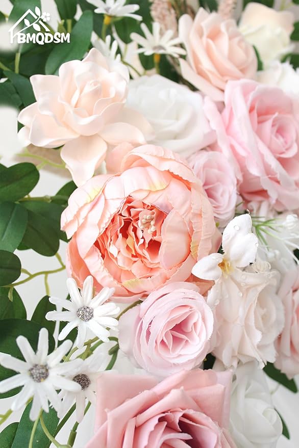 Artificial Flowers Wedding Arch Decor Arch Flowers (Set of 2) for Wedding Welcome Sign and Backdrop Decoration (Light Pink)