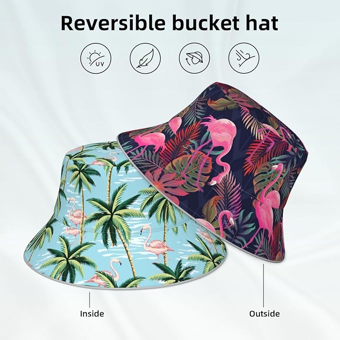 Hat Reversible Fisherman Hats Double Sided Wearing for Women Men Boys Girls