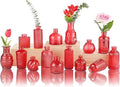Bud Vases 15 Pcs for Centerpieces Wedding,Flower Vases in Bulk for Rustic Home Decor,Small Vases for Wedding,Mother's Day,Graduation,Christmas,Birthday Party,Valentine's Day(Wine)