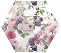 MRMIAN ALAZA Pink & Red Rose Flowers Purple Roses Folding Umbrella for Rain Sun Travel Mini Lightweight Compact Umbrellas