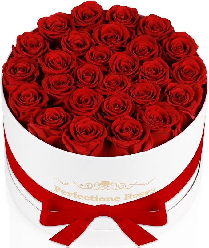 Perfectione Roses 27 Roses in a Box, Mothers Day Rose, Preserved Flowers for Her, Flowers for Delivery Birthday Gifts for Women (Red)