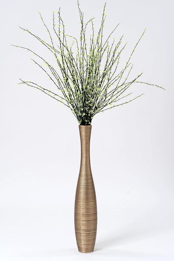 Leewadee Decorative Tall Floor Vase for Living Room Decor, 26 inches, Gold, Resin