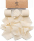 Vitalizart Light Nude Handmade Chiffon Silk Ribbon Fringe 3 Rolls 1.5" x 21 Yd Beige Frayed Edges Ribbons for Wedding Invitations Bridal Bouquets Gifts Wrapping Crafts Holiday Decor