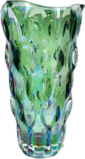 9.5" High Thickened Green Glass Flower Vase for Home Decor, Dining Wedding Table Office Holiday Party Centerpiece Decoration
