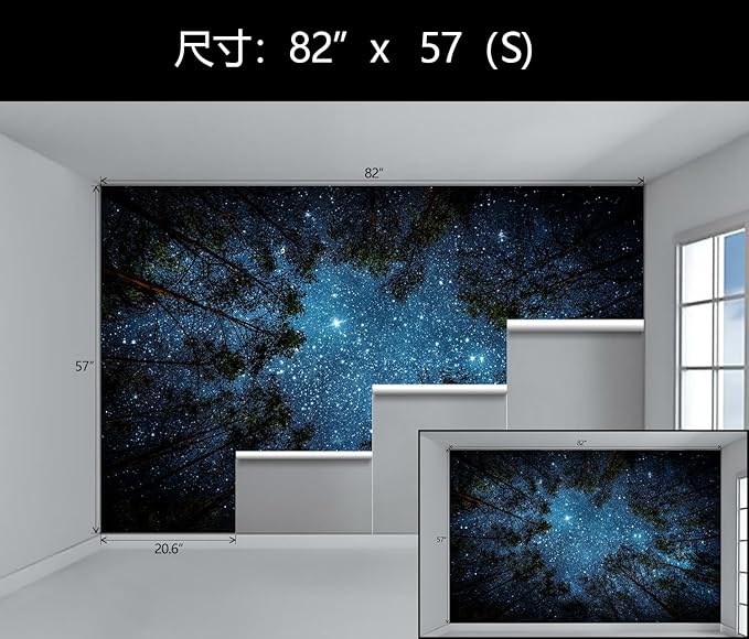 WFBHUA-Forest Night Sky Ceiling Wallpaper Mural Peel and Stick Living Room Bedroom 82"x57"