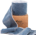Ribbli Dusty Blue Velvet Ribbon 2 Inch Handmade Frayed Vintage Christmas Ribbon for Gift Wrapping Christmas Tree Ornament Wreath Craft Home Decor -3 Yards