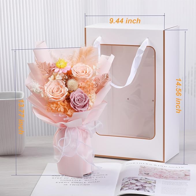 Lovenfold Flowers for Delivery,Preserved Flowers Bouquets,Champagne Rose Bouquets that Last 1-3 Years,Birthday Flowers Gifts for Women Mom Grandma Wife Friends