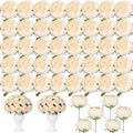 50 Pcs Artificial Peony Flower Bulk 3.5 Inch Silk Peony Flowers Heads with Stems Realistic Fake Roses for DIY Wedding Party Craft Bridal Bouquets Table Centerpieces Vase Home Decor(Cream‌)