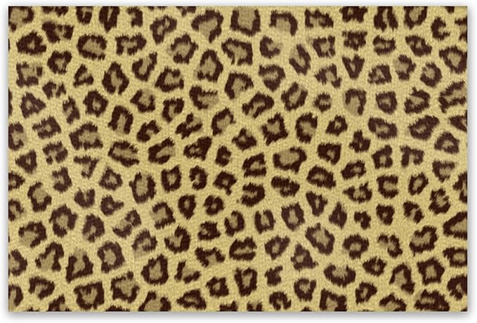 Placemats Set of 4 Waterproof Oilproof Table Mats Leopard Print Pattern Washable Wipeable Heat Resistant Easy to Clean for Indoor Outdoor Party Kitchen Dining Table Decoration 12 * 18in