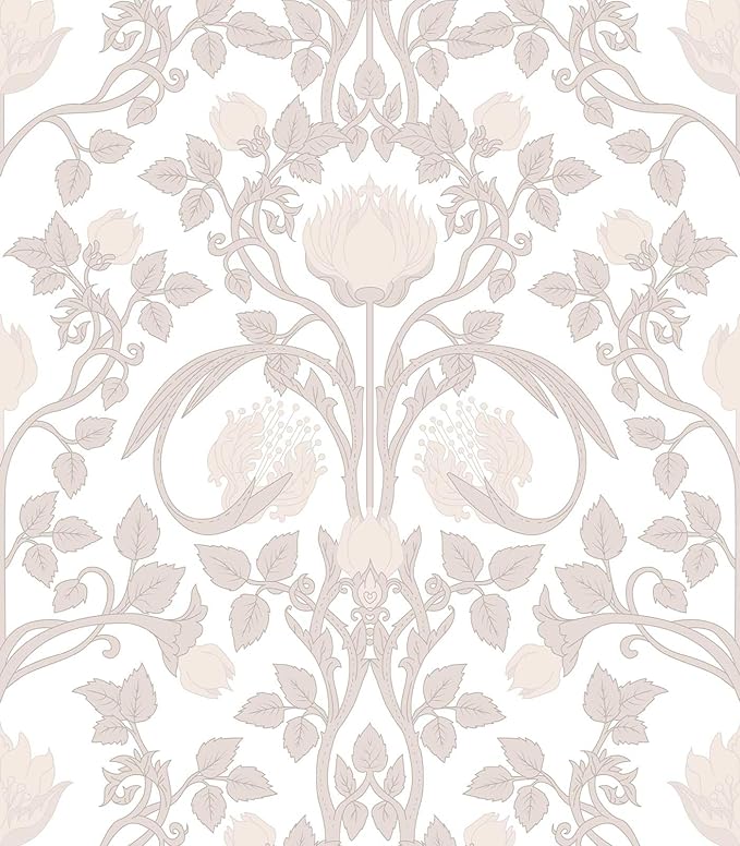 17.3"×78.7" Pink Peel and Stick Wallpaper, Floral Wallpaper for Bedroom Bathroom Self Adhesive Removable