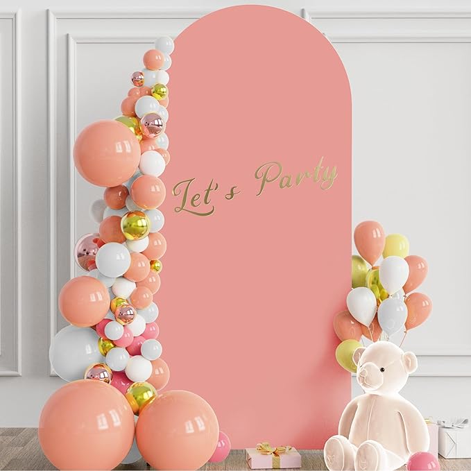 Wokceer Spandex Dusty Rose Arch Cover, 6FT x 2.6FT, Double Sided, for Wedding Ceremony, Birthday Party Decoration and More