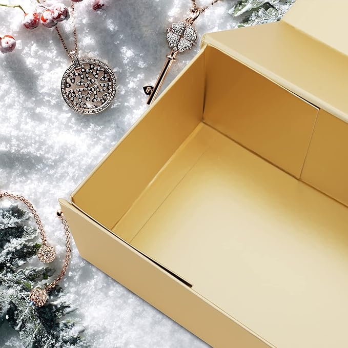 Gift Boxe Gold with Magnetic Closure Lid 12" X 6" X 4" Gift Boxes for Presents,Luxury for Gift Packaging, Bridesmaid Gifts Box, Magnetic Gift Box for Gifts, Cute Box,Birthday Gift box