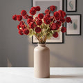 Artificial Hydrangea Flowers Fake Hydrangeas Faux Flowers Bouquet Artificial Plants for Wedding Home Office Decor Excluding vases-（Bright Red 10 PCS）