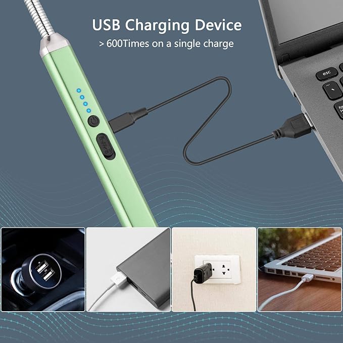 MEIRUBY Electric Candle Lighter, Birthday Christmas Stocking Stuffers Gifts for Women Mom Men Wife Sister, USB Arc Rechargeable Windproof Long Lighter for Candle BBQ Housewarming Gift Idals