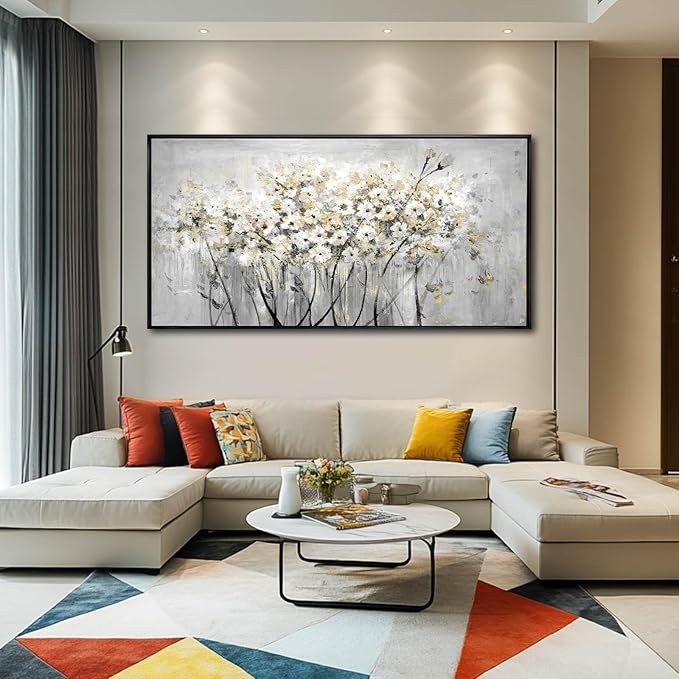 VAYIMDH Green Wall Art Flowers Wall Decor Floral Paintings Extra Large Artwork Arts Nature Pictures for Home Office 36"x70"